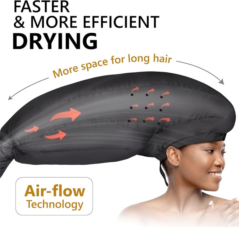 Granteva Large Hooded Hair Dryer Bonnet Attachment w/Integrated Headband - Reduces Heat Exposure Around Ears & Neck - Enhanced Size for Use with Rollers, Speeds Up Drying Time, Deep Conditioning at Home - Image 4